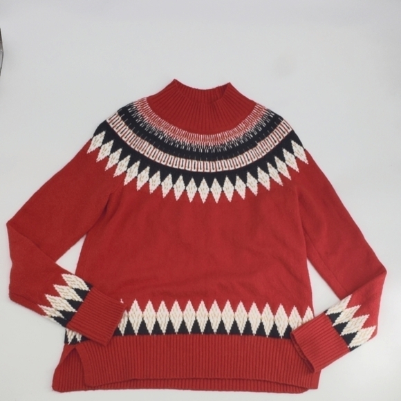 Charter Club Fair Isle Mock Turtleneck Sweater Small - Picture 2 of 9